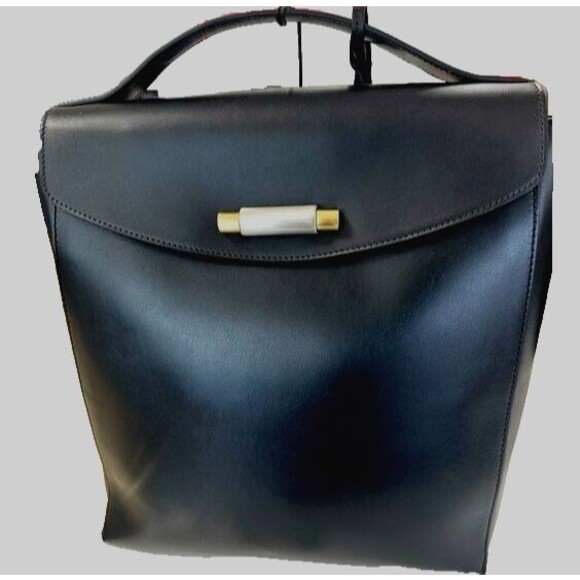 New TUMI leather handbag purse backpack Pavia Italy bag travel laptop Rare luxe main image 7